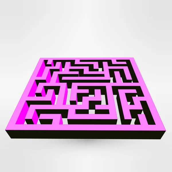 Doolhof doolhof puzzel wit op grijze achtergrond. 3D-vector. — Stockvector