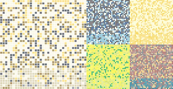 Abstract square pixel mosaic background. Seamless colorful tiles pattern. — Stock Vector
