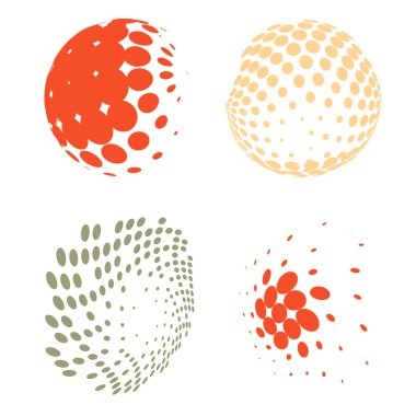 Renkli Logolar noktalı resim daire Logo, vektör çizim seti