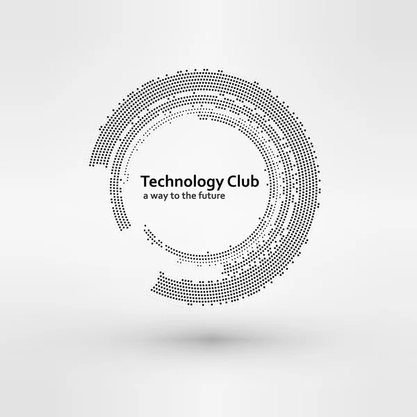 Ensemble de cercles demi-tons abstraits blancs Logo, illustration vectorielle — Image vectorielle