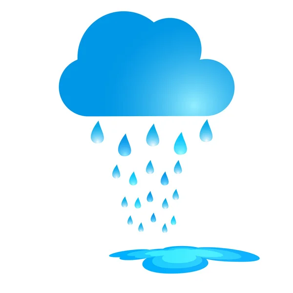 Blue Rain Cloud Vector Illustration. — Stock Vector