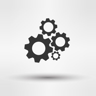 Ayarlar web simgesi, düz tasarımı ile arka plan
