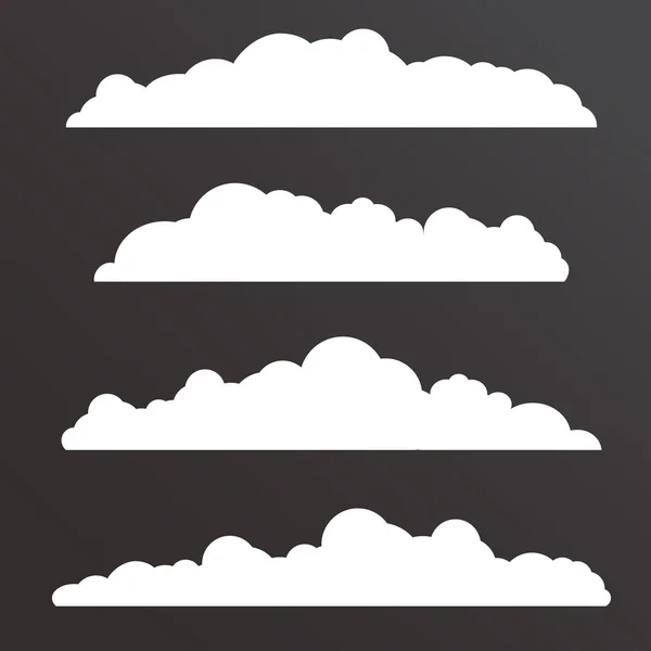 Colección de varias nubes con una gran forma larga — Vector de stock