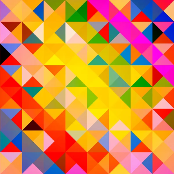 Geometrik şekillerin geri dönüş deseni. Renkli mozaik pankart. Geometrik hipster retro arka planında metnin için yer var. Retro üçgen arkaplan — Stok Vektör