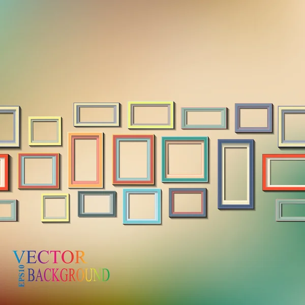 Set of colorful wooden frames — Stock Vector