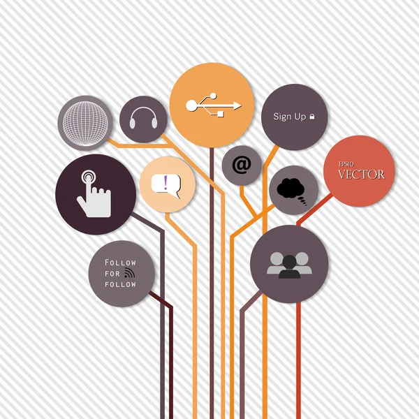 Concept créatif de croissance Idée d'arbre Illustration vectorielle Modèle moderne La conception peut être utilisée pour les bannières numérotées par infographie lignes de découpe horizontales vecteur graphique ou de mise en page de site Web — Image vectorielle