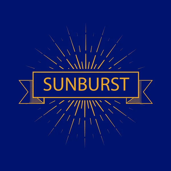 ヴィンテージ手描き sunbursts 異なる形状のセット — ストックベクタ