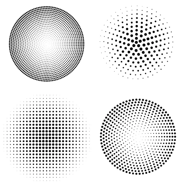 Conjunto de esferas de meio-tom. ilustração vetorial — Vetor de Stock