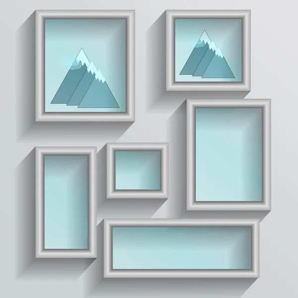 Set wit fotoframes — Stockvector