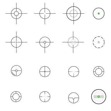 Crosshairs icons. Vector. clipart