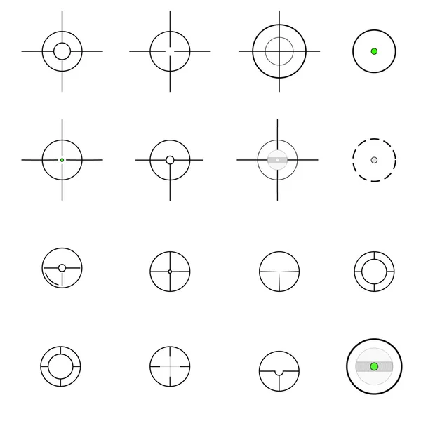 Crosshairs pictogrammen. Vector. — Stockvector