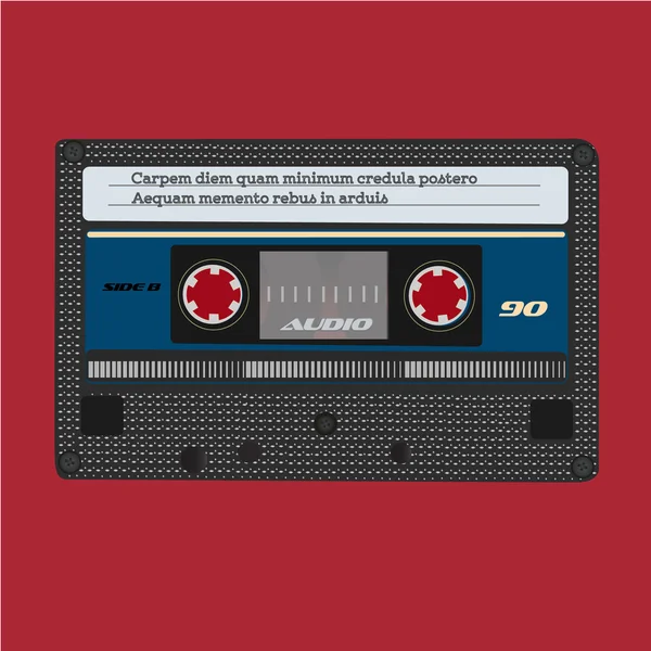Retro-Audiokassette. Jahrgangsfarbe. Vektorband — Stockvektor