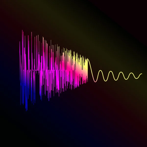 Bright sound wave on a dark blue background. EPS 10 vector file included — Stock Vector