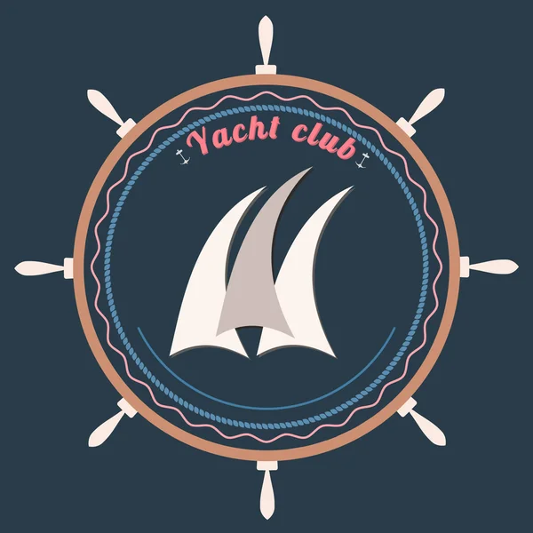 Logotipo vetor clube iate — Vetor de Stock