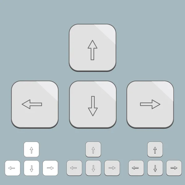 Flecha del teclado vectorial en gris . — Archivo Imágenes Vectoriales