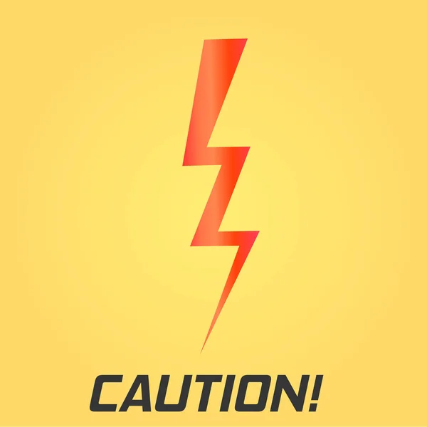 Lightning symbol. With text. Single on yellow background. — Stock Vector