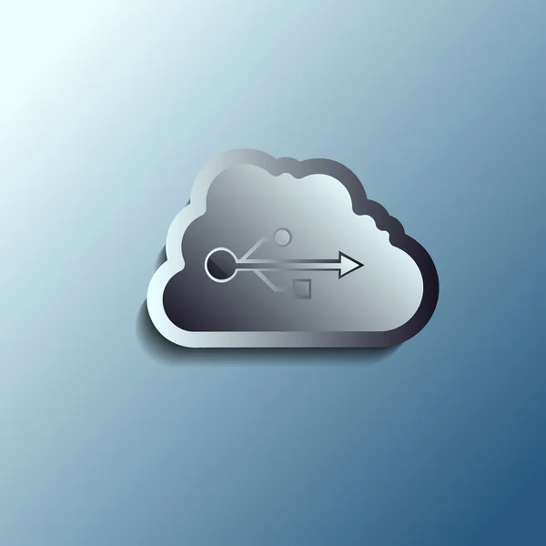 Nube de vector 3d de acero. Almacenamiento de datos . — Vector de stock