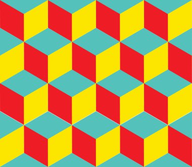 Geometrik vektör arkaplanı. Küp şekilleri. Optik yanılsama