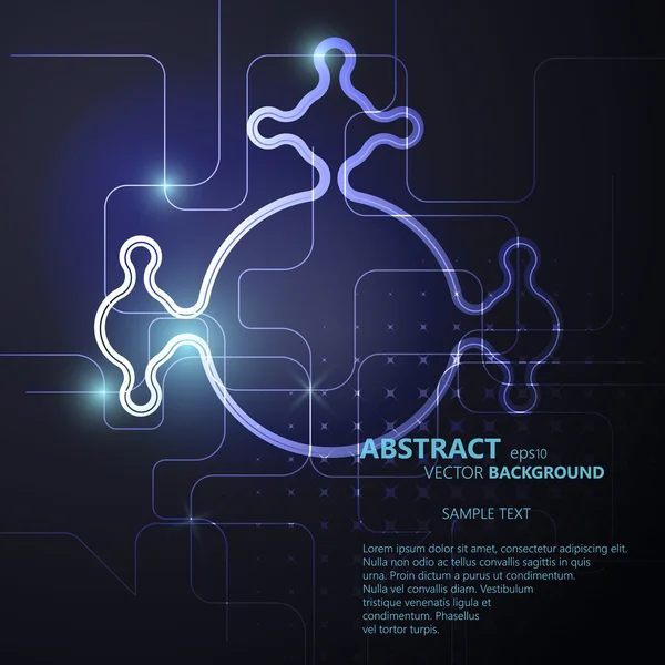 Carte de circuit néon, fond vectoriel abstrait, illustration technologique eps10 — Image vectorielle