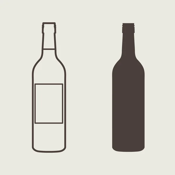 Garrafa de vinho conjunto de sinal. Ícone da garrafa . — Vetor de Stock