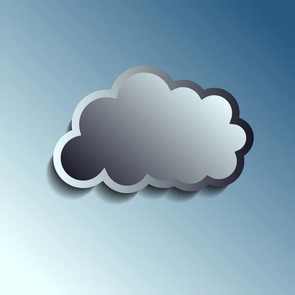 Botón de metal realista - icono de la nube. Ilustración vectorial . — Vector de stock