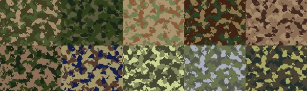 Naadloze woodland camo patroon vector. — Stockvector