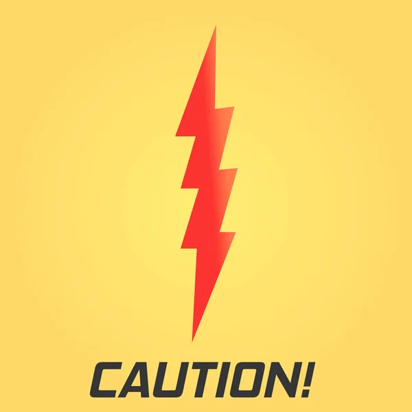 Lightning symbol. With text. Single on yellow background. — Stock Vector