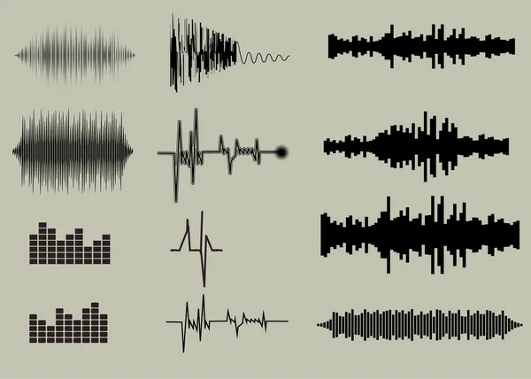 Ondas sonoras. Fondo musical. Archivo vectorial EPS 10 incluido — Archivo Imágenes Vectoriales