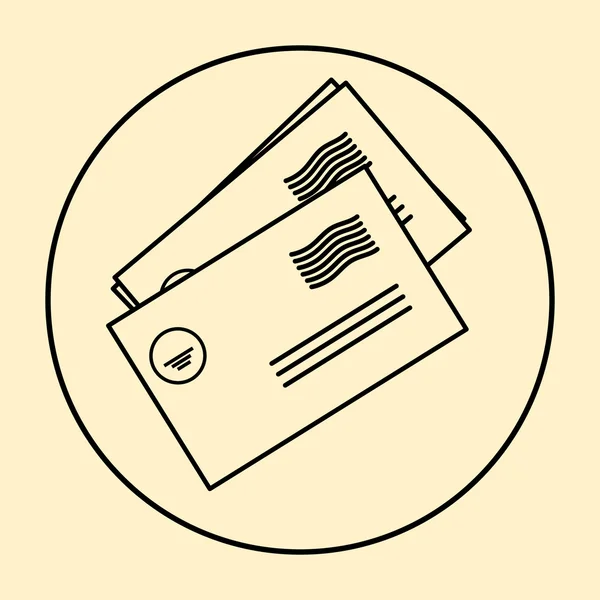 Envolvente Icono de correo, ilustración vectorial. Estilo de diseño plano — Vector de stock