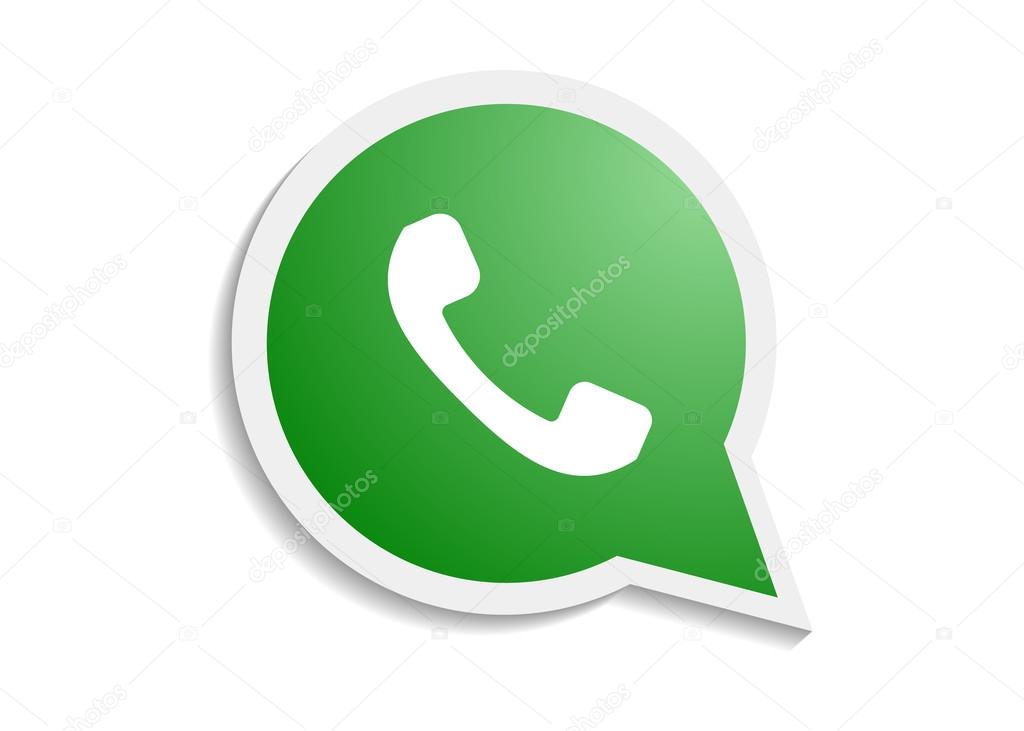 Green phone handset in speech bubble icon