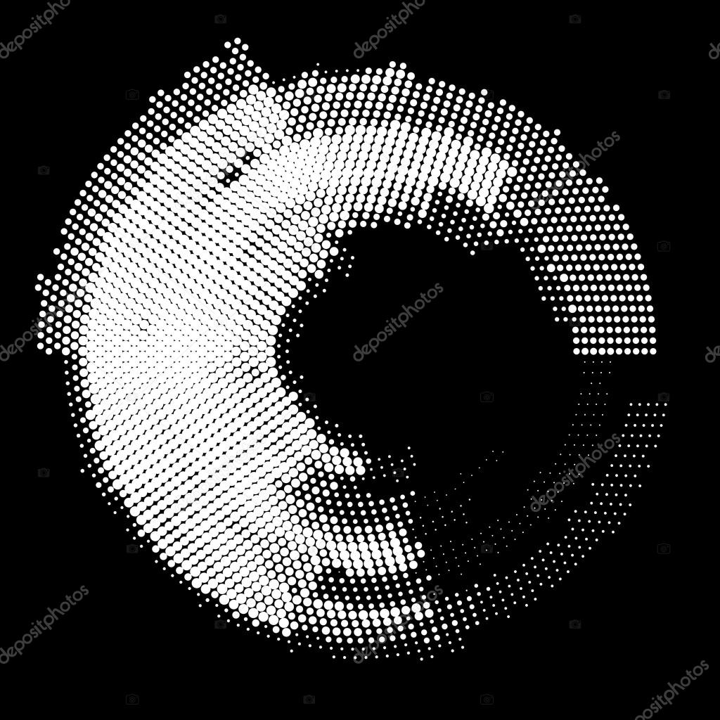 Set of Abstract Halftone Design Elements, vector illustration, logo