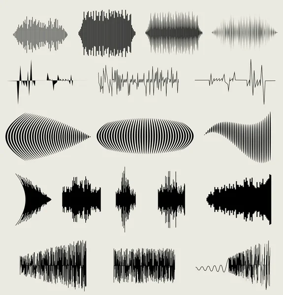 Vektor-Schallwellen eingestellt. Audio-Equalizer-Technologie, Puls-Musik. Vektorillustration — Stockvektor