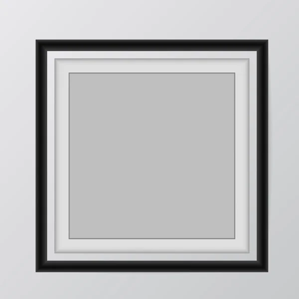 Plantilla de marco de imagen en blanco colgando en la pared — Vector de stock