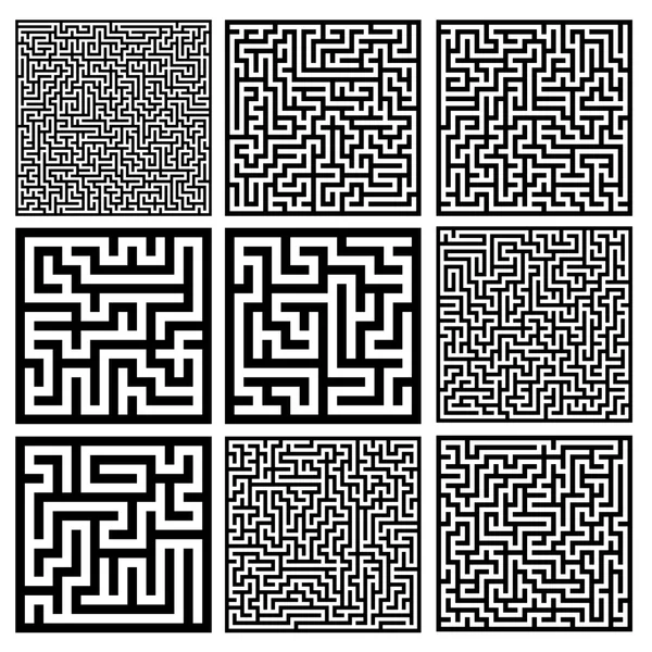 Medium mazes set — Stock Vector