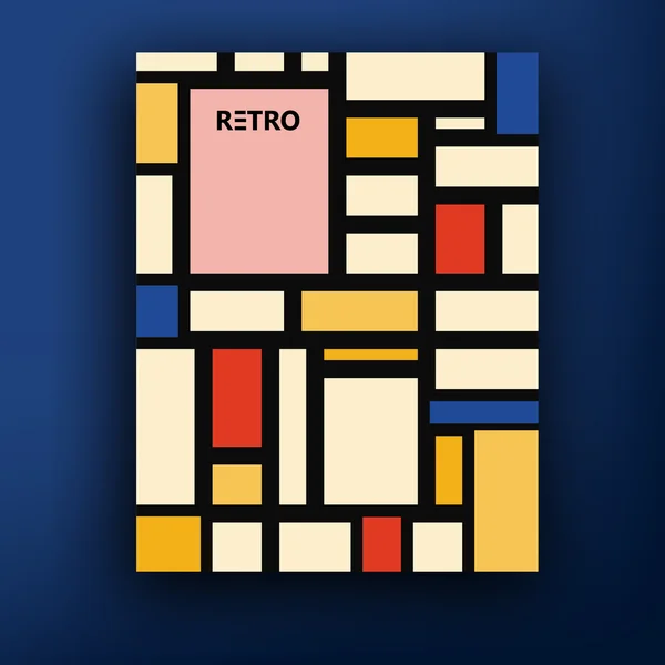 Vector retro bauhaus de stijl brochura brochura capa modelos de design coleção A4 —  Vetores de Stock