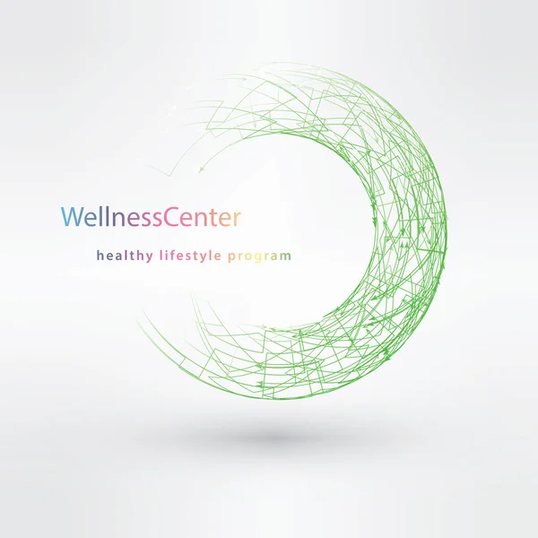 WELLNESS circle stamp cloud, fitness, sport, health concept — 스톡 벡터