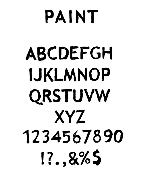 Alfabeto vectorial con números sobre fondo blanco — Vector de stock