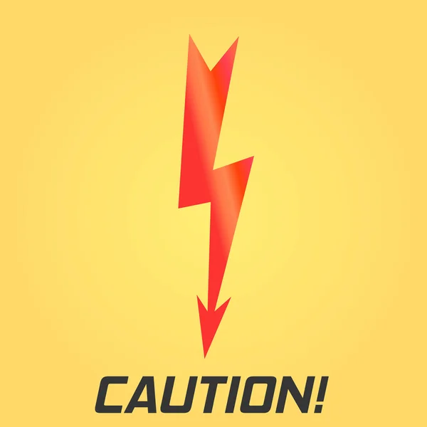 Lightning symbol. With text. Single on yellow background. — Stock Vector