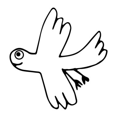 Beyaz arka planda izole edilmiş tropik karikatür kuşu. Vektör illüstrasyonu.  