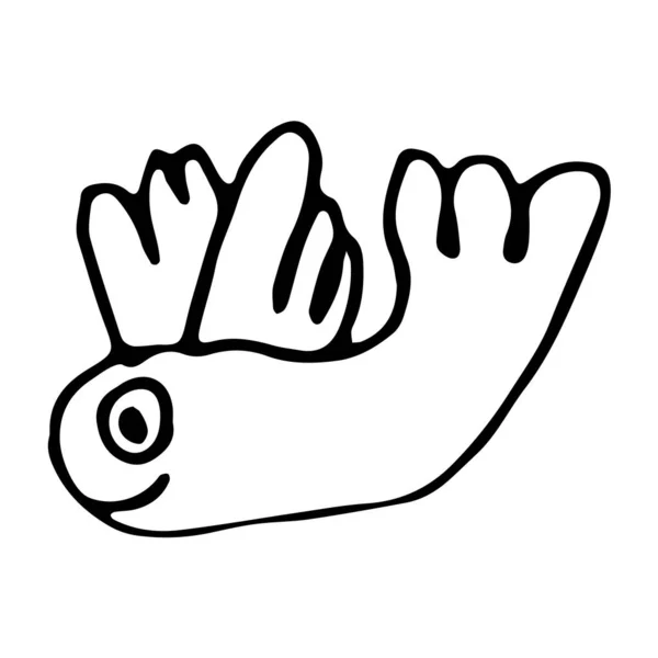 Tropic Dibujos Animados Garabato Pájaro Aislado Sobre Fondo Blanco Ilustración — Vector de stock