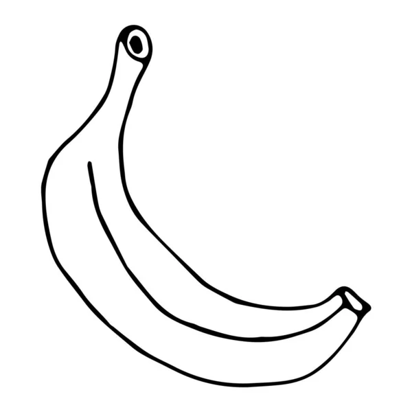 Banana Desenho Animado Desenhada Mão Isolada Fundo Branco Fruta Dos —  Vetores de Stock