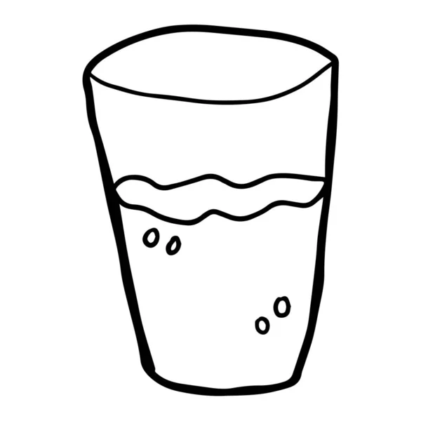 Bonito Vaso Garabato Agua Aislado Sobre Fondo Blanco Ilustración Vectorial — Archivo Imágenes Vectoriales