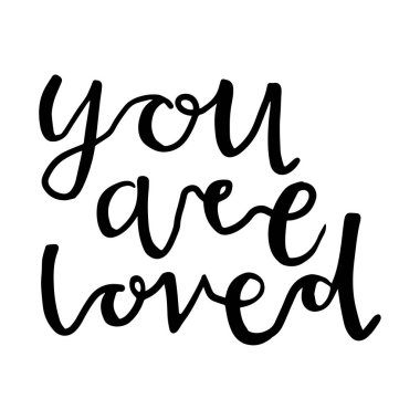 Sevdiğin kelimelerin beyaz arka planda izole edilmiş şirin el yazısı. Sevgililer günü kartı. Vektör illüstrasyonu. 