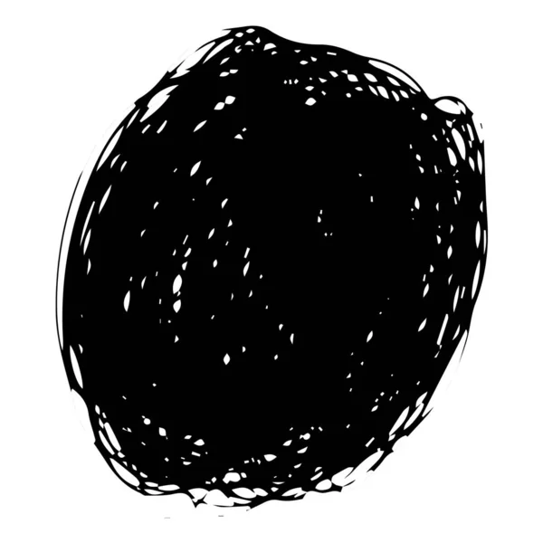 Ręcznie Narysowany Krąg Grunge Owy Kropka Uderzenia Pędzla Plamy Farby — Wektor stockowy