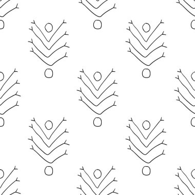 Beyaz arka planda elle çizilmiş oksuz desen. Soyut ince çizgi kompozisyon arkaplanı.