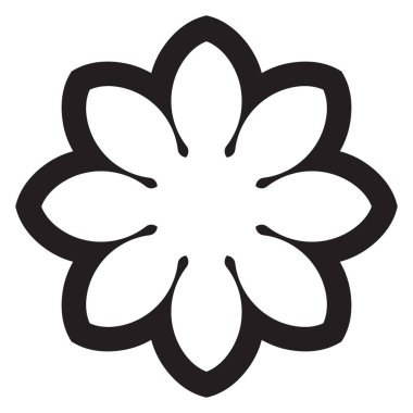 Tatlı Mandala. Süslü, yuvarlak karalama çiçeği beyaz arka planda izole edilmiş. Etnik doğu tarzında Geometrik dekoratif süs.