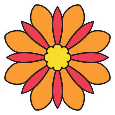 Tatlı Mandala. Süslü, yuvarlak karalama çiçeği beyaz arka planda izole edilmiş. Etnik doğu tarzında Geometrik dekoratif süs.