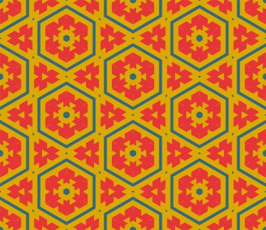 Soyut fantezi ince çizgi altıgen, üçgen geometrik dikişsiz desen. Yaratıcı mozaik, fayans arkaplanı.