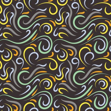 Soyut el çizimi ince çizgi dalgalı ve pürüzsüz desen. Kıvrımlı doğrusal gökyüzü veya denizin dağınık arkaplanı.