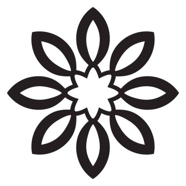 Tatlı Mandala. Süslü, yuvarlak karalama çiçeği beyaz arka planda izole edilmiş. Geometrik dekoratif süs.